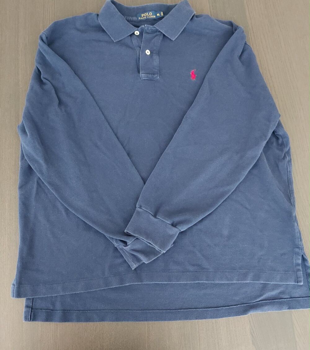 Polo Ralph Lauren Men’s XL Blue Long Sleeve Polo Shirt Red Pony Cotton